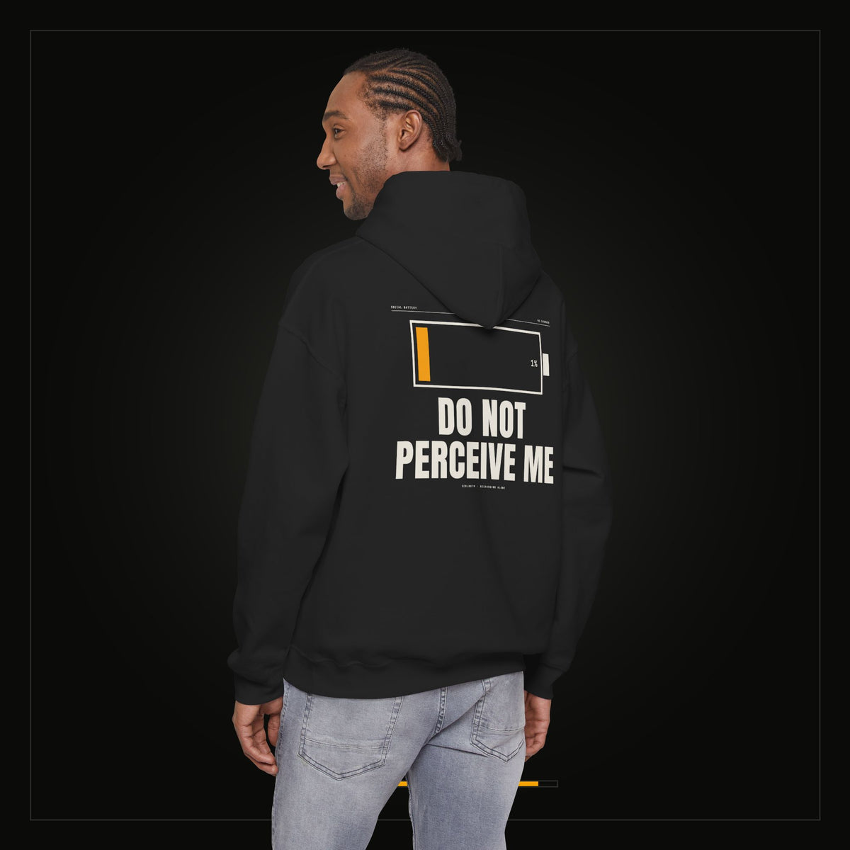 Social Battery 1% — Heavyweight Hoodie